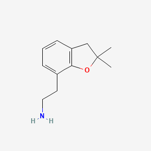 molecular formula C12H17NO B1455511 2-(2,2-Dimethyl-2,3-dihydro-1-benzofuran-7-yl)ethan-1-amine CAS No. 910387-07-4