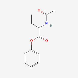molecular formula C12H15NO3 B14555142 Butanoic acid, 2-(acetylamino)-, phenyl ester CAS No. 62123-43-7
