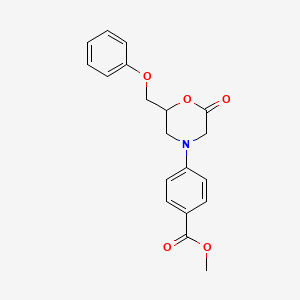 molecular formula C19H19NO5 B14555188 Methyl 4-[2-oxo-6-(phenoxymethyl)morpholin-4-yl]benzoate CAS No. 61974-56-9
