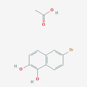 molecular formula C12H11BrO4 B14555206 Acetic acid;6-bromonaphthalene-1,2-diol CAS No. 61978-55-0