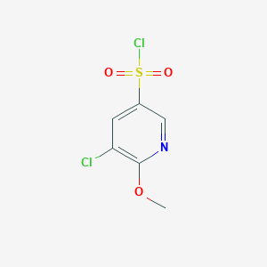 molecular formula C6H5Cl2NO3S B1455539 5-Chloro-6-methoxypyridine-3-sulfonyl chloride CAS No. 1261785-22-1