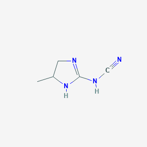 molecular formula C5H8N4 B1455550 [(4-Methylimidazolidin-2-ylidene)amino]carbonitrile CAS No. 49552-23-0