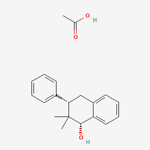 molecular formula C20H24O3 B14555545 acetic acid;(1R,3S)-2,2-dimethyl-3-phenyl-3,4-dihydro-1H-naphthalen-1-ol CAS No. 62082-86-4