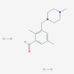 molecular formula C15H24Cl2N2O B1455570 2,5-Dimethyl-3-[(4-methyl-1-piperazinyl)methyl]benzaldehyde dihydrochloride CAS No. 1349716-60-4