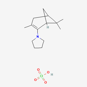 molecular formula C14H24ClNO4 B14555710 Perchloric acid;1-(3,6,6-trimethyl-2-bicyclo[3.1.1]hept-2-enyl)pyrrolidine CAS No. 62115-44-0