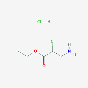 molecular formula C5H11Cl2NO2 B14555722 Ethyl 3-amino-2-chloropropanoate--hydrogen chloride (1/1) CAS No. 61685-20-9