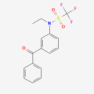 molecular formula C16H14F3NO3S B14555771 N-(3-Benzoylphenyl)-N-ethyl-1,1,1-trifluoromethanesulfonamide CAS No. 62261-81-8