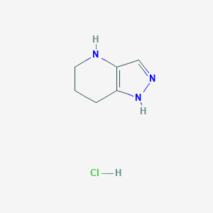 molecular formula C6H10ClN3 B1455586 4,5,6,7-Tetrahydro-2H-pyrazolo[4,3-b]pyridine hydrochloride CAS No. 1187830-47-2
