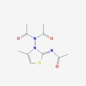 molecular formula C10H13N3O3S B14555881 N-Acetyl-N-[(2Z)-2-(acetylimino)-4-methyl-1,3-thiazol-3(2H)-yl]acetamide CAS No. 62033-02-7