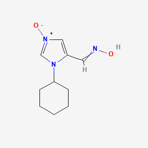 molecular formula C10H15N3O2 B14556079 N-[(1-Cyclohexyl-3-oxo-1H-3lambda~5~-imidazol-5-yl)methylidene]hydroxylamine CAS No. 62202-09-9