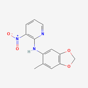 molecular formula C13H11N3O4 B14556097 N-(6-Methyl-2H-1,3-benzodioxol-5-yl)-3-nitropyridin-2-amine CAS No. 61963-92-6