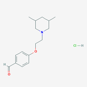 molecular formula C16H24ClNO2 B1455618 4-[2-(3,5-二甲基-1-哌啶基)乙氧基]苯甲醛盐酸盐 CAS No. 1349718-34-8
