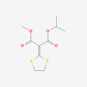 molecular formula C10H14O4S2 B14556204 Methyl propan-2-yl (1,3-dithiolan-2-ylidene)propanedioate CAS No. 61782-08-9