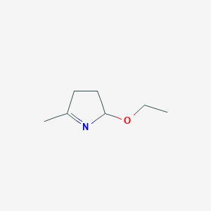 molecular formula C7H13NO B14556208 2-Ethoxy-5-methyl-3,4-dihydro-2H-pyrrole CAS No. 62069-46-9