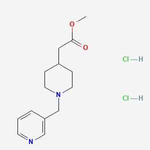 molecular formula C14H21ClN2O2 B1455627 methyl 2-{1-[(pyridin-3-yl)methyl]piperidin-4-yl}acetate dihydrochloride CAS No. 1257856-43-1