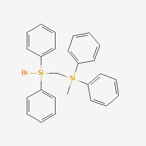 molecular formula C26H25BrSi2 B14556331 Bromo{[methyl(diphenyl)silyl]methyl}diphenylsilane CAS No. 61739-81-9