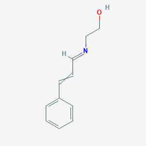molecular formula C11H13NO B14556355 2-[(E)-(3-Phenylprop-2-en-1-ylidene)amino]ethan-1-ol CAS No. 61660-21-7