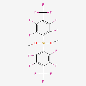 molecular formula C16H6F14O2Si B1455640 Dimethoxybis[2,3,5,6-tetrafluoro-4-(trifluoromethyl)phenyl]silane CAS No. 1309602-60-5