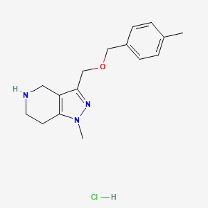 molecular formula C16H22ClN3O B1455646 1-甲基-3-{[(4-甲基苄基)氧基]甲基}-4,5,6,7-四氢-1H-吡唑并[4,3-c]吡啶盐酸盐 CAS No. 1332529-18-6
