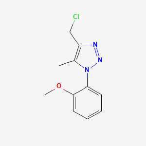 molecular formula C11H12ClN3O B1455655 4-(chloromethyl)-1-(2-methoxyphenyl)-5-methyl-1H-1,2,3-triazole CAS No. 1338688-06-4