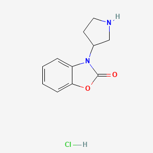 molecular formula C11H13ClN2O2 B1455656 3-(pyrrolidin-3-yl)benzo[d]oxazol-2(3H)-one hydrochloride CAS No. 1353501-30-0