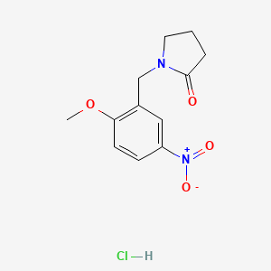 molecular formula C12H15ClN2O4 B1455659 1-(2-Methoxy-5-nitrobenzyl)pyrrolidin-2-onehydrochloride CAS No. 1332531-50-6