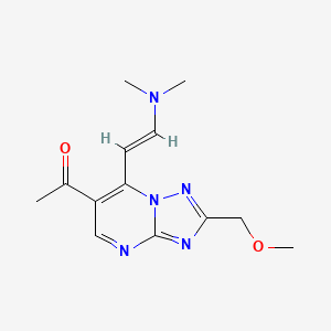 molecular formula C13H17N5O2 B1455662 1-[7-[(E)-2-(dimethylamino)vinyl]-2-(methoxymethyl)[1,2,4]triazolo[1,5-a]pyrimidin-6-yl]ethanone CAS No. 1306753-58-1