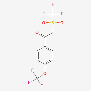 molecular formula C10H6F6O4S B1455665 2-(Trifluoromethane)sulfonyl-1-[4-(trifluoromethoxy)phenyl]ethan-1-one CAS No. 1346521-24-1