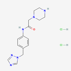 2-piperazin-1-yl-N-[4-(1H-1,2,4-triazol-1-ylmethyl)phenyl]acetamide dihydrochloride