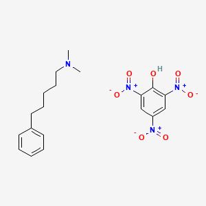 molecular formula C19H24N4O7 B14556669 N,N-dimethyl-5-phenylpentan-1-amine;2,4,6-trinitrophenol CAS No. 62101-02-4