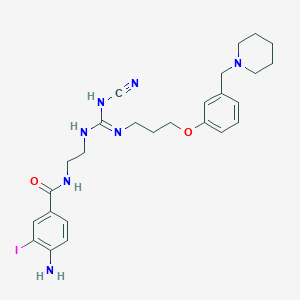 molecular formula C26H34IN7O2 B145567 Iodoaminopotentidine CAS No. 126632-01-7
