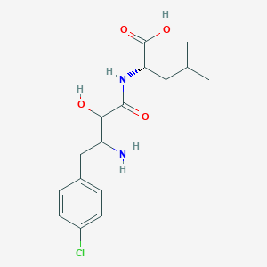 molecular formula C16H23ClN2O4 B14556712 N-[3-Amino-4-(4-chlorophenyl)-2-hydroxybutanoyl]-L-leucine CAS No. 62023-79-4