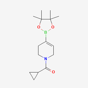molecular formula C15H24BNO3 B1455672 Cyclopropyl(4-(4,4,5,5-tetramethyl-1,3,2-dioxaborolan-2-yl)-5,6-dihydropyridin-1(2H)-yl)methanone CAS No. 1616388-38-5