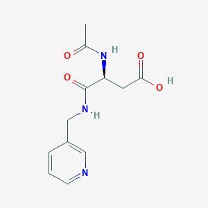 molecular formula C12H15N3O4 B14556747 N~2~-Acetyl-N-[(pyridin-3-yl)methyl]-L-alpha-asparagine CAS No. 61980-08-3