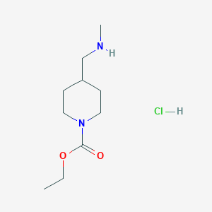 molecular formula C10H21ClN2O2 B1455679 Ethyl 4-[(methylamino)methyl]piperidine-1-carboxylate hydrochloride CAS No. 1257849-40-3