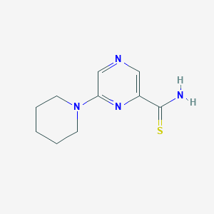 molecular formula C10H14N4S B14556793 Pyrazinecarbothioamide, 6-(1-piperidinyl)- CAS No. 61689-83-6