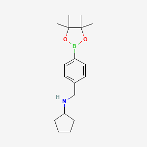 molecular formula C18H28BNO2 B1455685 4-(N-Cyclopentylaminomethyl)phenylboronic acid, pinacol ester CAS No. 2096331-44-9