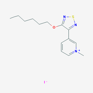 molecular formula C14H20IN3OS B145569 3-(4-Hexyloxy-1,2,5-thiadiazol-3-YL)-1-methylpyridinium iodide CAS No. 131988-19-7