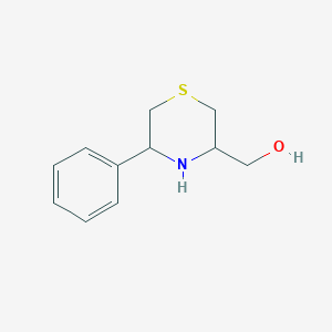 molecular formula C11H15NOS B1455693 (5-Phenylthiomorpholin-3-yl)methanol CAS No. 1315366-00-7