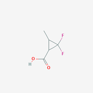 molecular formula C5H6F2O2 B1455695 2,2-Difluoro-3-methylcyclopropane-1-carboxylic acid CAS No. 1334146-46-1