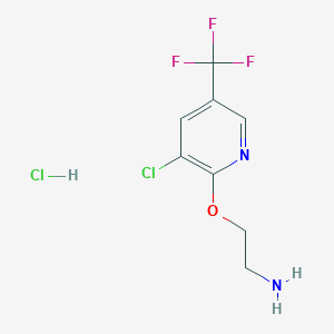 molecular formula C8H9Cl2F3N2O B1455697 2-(2-Aminoethoxy)-3-chloro-5-(trifluoromethyl)pyridine hydrochloride CAS No. 1208081-06-4