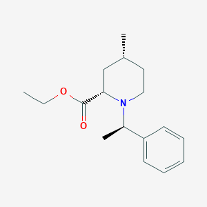 molecular formula C17H25NO2 B145570 ethyl (2S,4R)-4-methyl-1-[(1R)-1-phenylethyl]piperidine-2-carboxylate CAS No. 134984-62-6