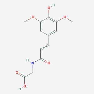 molecular formula C13H15NO6 B14557003 N-[3-(4-Hydroxy-3,5-dimethoxyphenyl)acryloyl]glycine CAS No. 62098-77-5