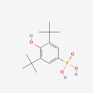 molecular formula C14H23O4P B14557018 Phosphonic acid, [3,5-bis(1,1-dimethylethyl)-4-hydroxyphenyl]- CAS No. 62082-27-3