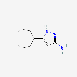 molecular formula C10H17N3 B1455702 5-cycloheptyl-1H-pyrazol-3-amine CAS No. 1335234-27-9