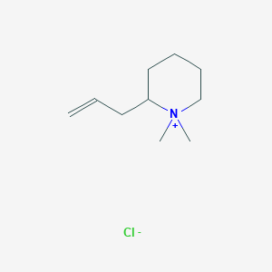 molecular formula C10H20ClN B14557027 Piperidinium, 1,1-dimethyl-2-(2-propenyl)-, chloride CAS No. 62142-94-3