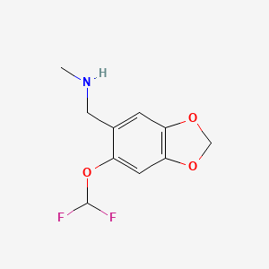 molecular formula C10H11F2NO3 B1455706 {[6-(difluoromethoxy)-2H-1,3-benzodioxol-5-yl]methyl}(methyl)amine CAS No. 1249877-56-2