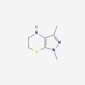 molecular formula C7H11N3S B1455707 1,3-dimethyl-1H,4H,5H,6H-pyrazolo[3,4-b][1,4]thiazine CAS No. 1354952-12-7