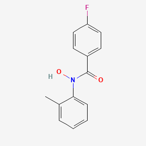 molecular formula C14H12FNO2 B14557080 Benzamide, 4-fluoro-N-hydroxy-N-(2-methylphenyl)- CAS No. 62063-96-1