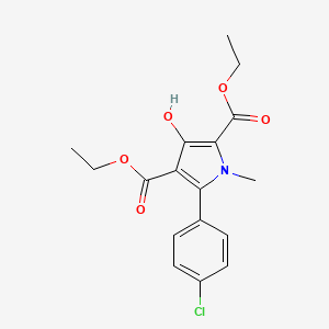 molecular formula C17H18ClNO5 B1455716 Diethyl 5-(4-chlorophenyl)-3-hydroxy-1-methyl-1H-pyrrole-2,4-dicarboxylate CAS No. 56163-70-3